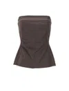 Rick Owens Brown Solid Strapless Top In Brown