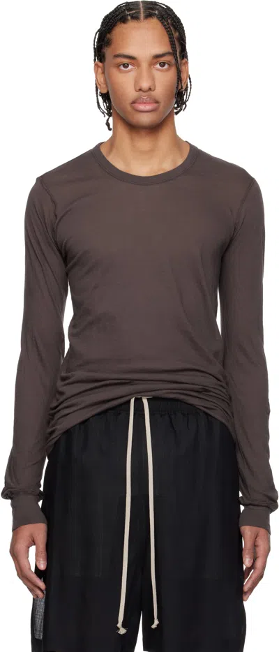 Rick Owens Brown Temple Basic Ls T-shirt