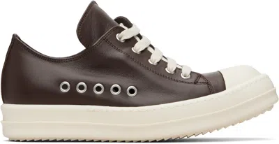 Rick Owens Brown Temple Extreme Low Sneakers