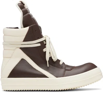 Rick Owens Khaki Concordians Geobasket Sneakers In Multi