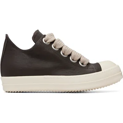 Rick Owens Brown Temple Jumbolace Low Sneaks Sneakers In Multi