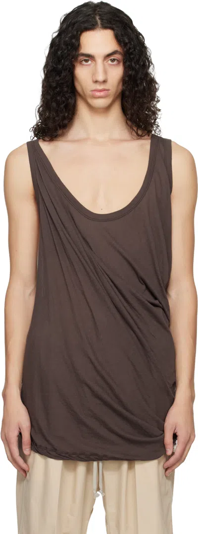 Rick Owens Brown Temple Pony Tank Top
