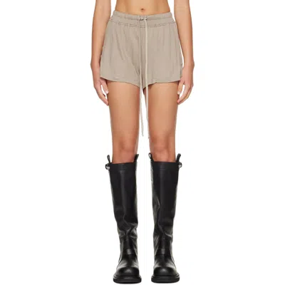 Rick Owens Brown Tower Boxers Shorts In Gray