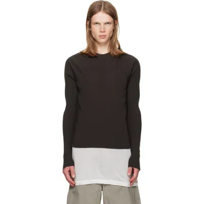 Rick Owens Brown Tower Ribbed Geo Sweater In Multi