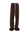 Rick Owens Drawstring Elastic Waist Casual Pants In Brown