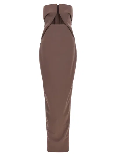 Rick Owens Cut-out Gown Maxi Dress In Neutral