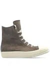 Rick Owens Brushed-finish Sneakers In Grey