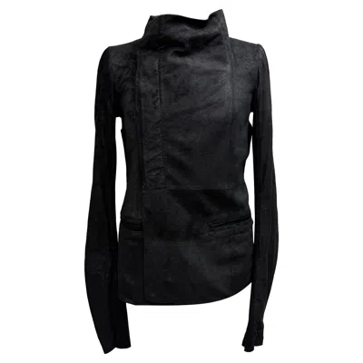 Rick Owens Brushed Jacket In Black Leather