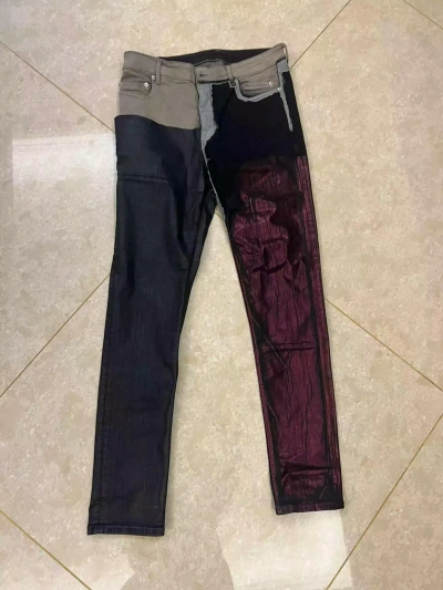 Pre-owned Rick Owens Brushed Wax Panels Of Jeans In Multicolor
