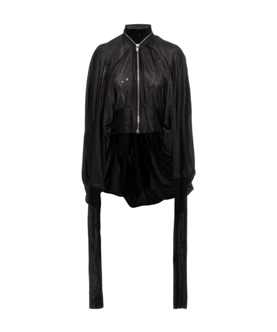 Rick Owens Bubble Batwing Flight Puffball Jacket In Black