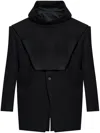 Rick Owens Porterville Virgin Wool Tatlin Coat With Removable Hood In 黑色