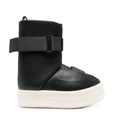 Rick Owens Buckled Leather Ankle Boots In Black