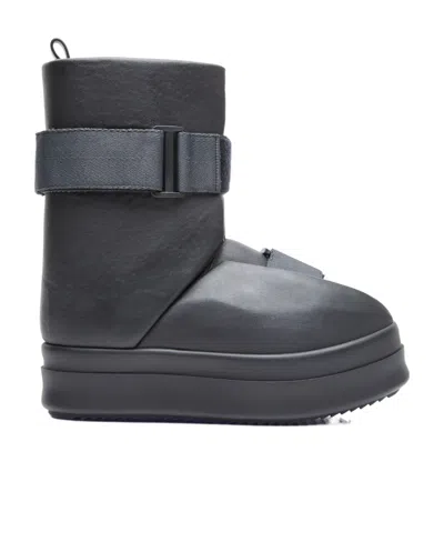 Rick Owens Buckled Leather Ankle Boots In Black