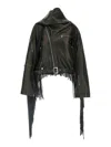 Rick Owens Cropped Scarf Flight Jacket In Black