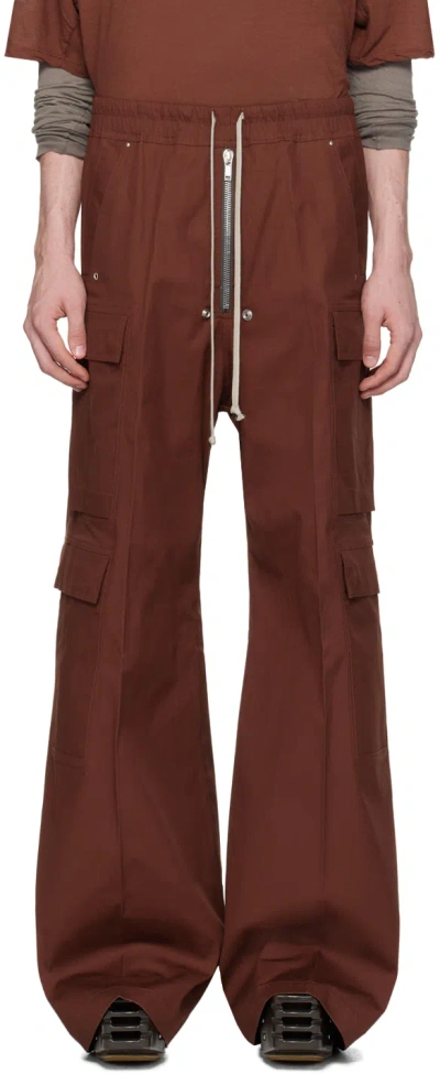 Rick Owens Burgundy Cargobelas Cargo Pants In 73 Henna