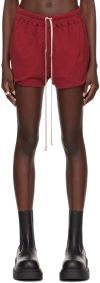 Rick Owens Burgundy Gabe Shorts In 113 Cherry