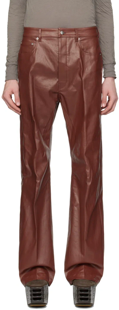 Rick Owens Burgundy Geth Jeans In 73 Henna