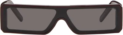 Rick Owens Burgundy Hollywood Geth Sunglasses In 1409 Mahogany Temple