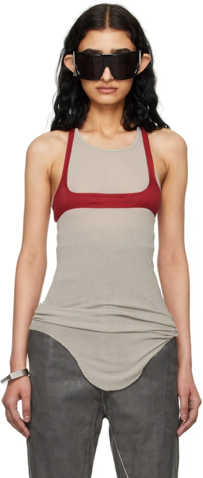 Rick Owens Burgundy Horny T Tank Top In 113 Cherry