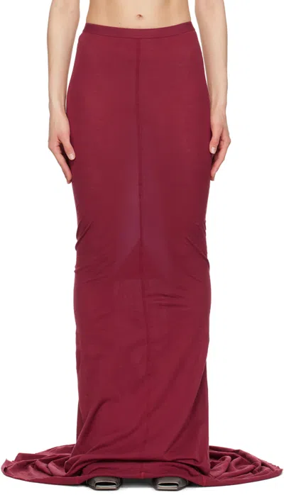 Rick Owens Burgundy Pillar Maxi Skirt In 113 Cherry