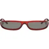 Rick Owens Fog Rectangular Frame Sunglasses In Red