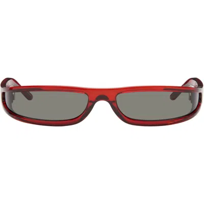 Rick Owens Burgundy Tower Fog Sunglasses In Red