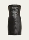 Rick Owens Black Bustier Denim Minidress In Black