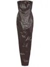 Rick Owens Bustier Gown Maxi Dress In Brown