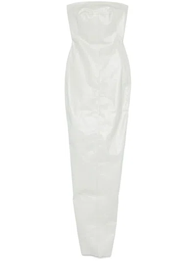 Rick Owens Bustier Gown Maxi Dress In Neutrals