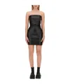 Rick Owens Black Bustier Denim Minidress In Black