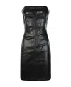 Rick Owens Black Bustier Denim Minidress In Black