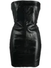 Rick Owens Black Bustier Denim Minidress In Black
