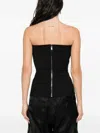 Rick Owens Strapless Black Top With Fitted Bodice And Flared Hem In Black