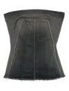 Rick Owens Strapless Panel Detailing Top In Gray