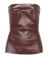 Rick Owens Brown Porterville Bustier Denim Camisole In Red