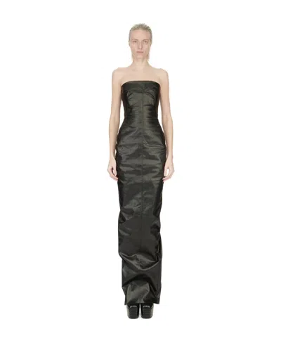 Rick Owens Bustier Tube-design Gown In Black