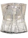 Rick Owens Women Bustier With Crackle Effect In Grey
