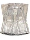 Rick Owens Women Bustier With Crackle Effect In Metallic