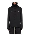 Rick Owens Black Linen Jumbo Sleeveless Outershirt With Pointed Collar In Black