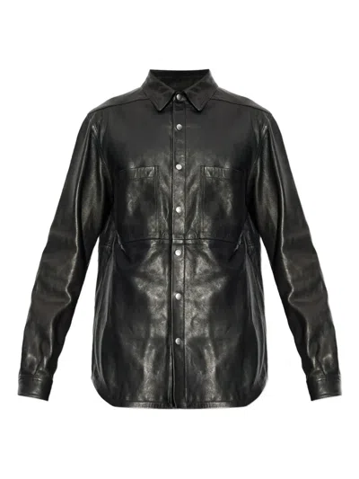 Rick Owens Button-fastening Flap-pocket Shirt In Black