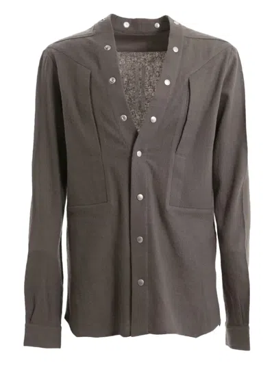 Rick Owens Button-fastening Panelled Cardigan In Brown