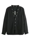 Rick Owens Mens Black Larry Fogpocket V-neck Relaxed-fit Woven-blend Shirt In Black