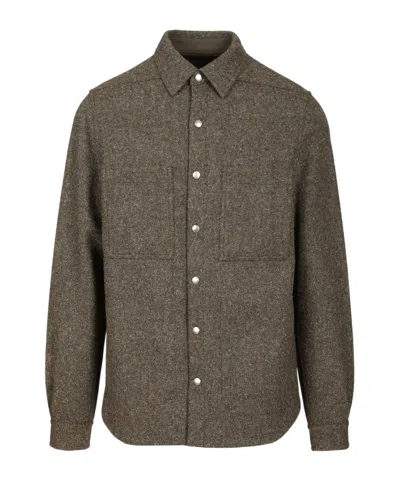 RICK OWENS BUTTON-FASTENING PATCH-POCKET SHIRT