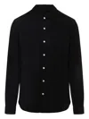 Rick Owens Leather Outershirt With Pockets And Collar In Black