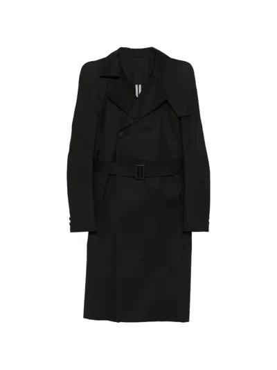 Rick Owens Button-fastening Trench Coat In Black