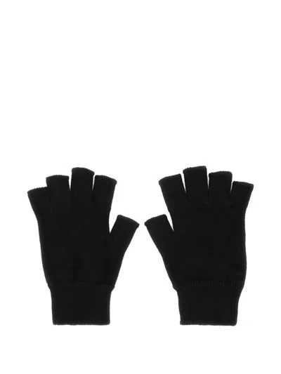 Rick Owens Button Fingerless Gloves In Black