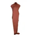 Rick Owens Button High-necked Sleeveless Dress In Brown