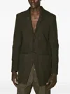 Rick Owens Button Pockets Coat In Green