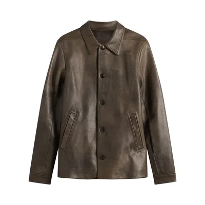 Pre-owned Rick Owens Buttoned Brad Jacket 'washed Black' | Men's Size 50