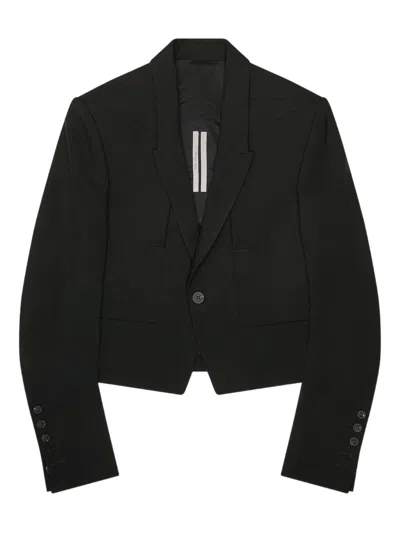 Rick Owens Buttoned Cotton Jacket In Black